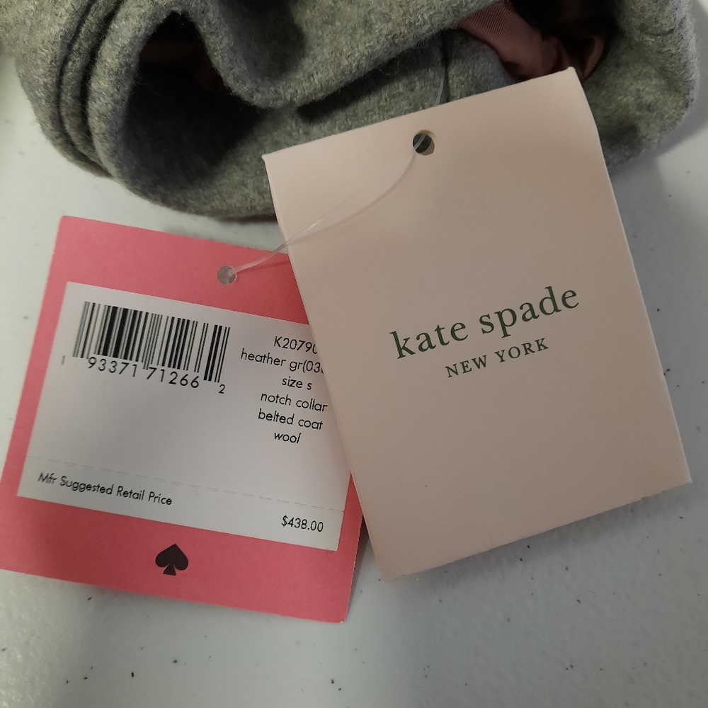 Kate Spade Womens Coat Size Small Gray Wool Blend - Picture 6 of 11